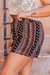 Get Away From It All Black Printed Shorts sold by Pink Lily
