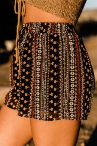 Get Away From It All Black Printed Shorts sold by Pink Lily