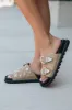 LeeAnn Taupe Double Buckle Western Sandal sold by Pink Lily