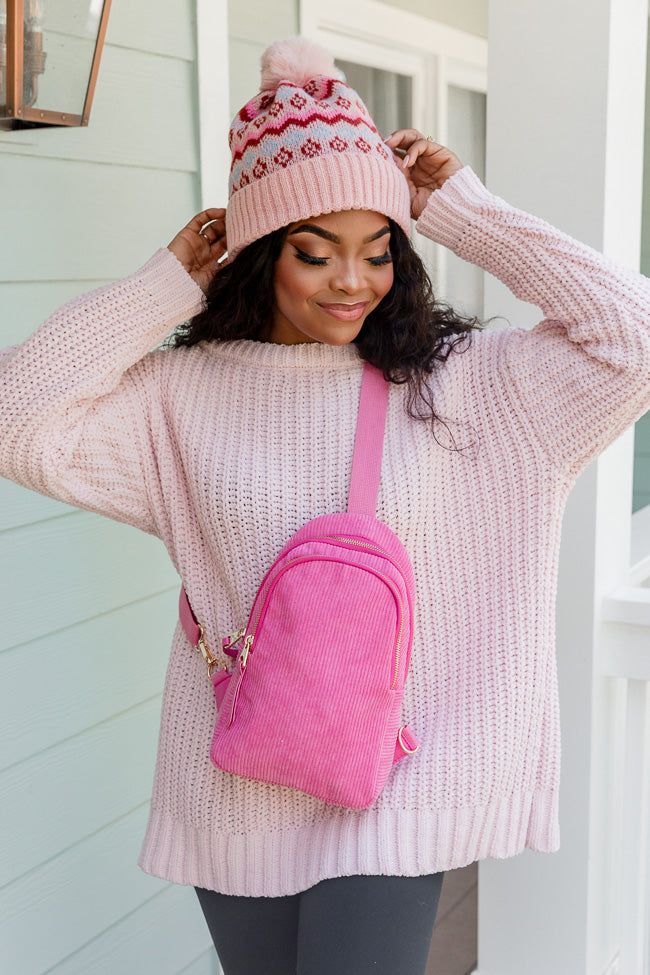 Pink Corduroy Sling Bag sold by Pink Lily product image thumbnail 5