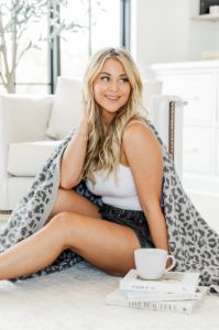 Make Me Believe Dark Grey Small Leopard Print Blanket sold by Pink Lily