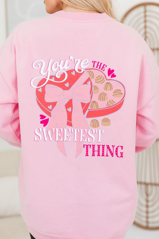 You're The Sweetest Thing Light Pink Overszied Graphic Sweatshirt sold by Pink Lily product image thumbnail 2