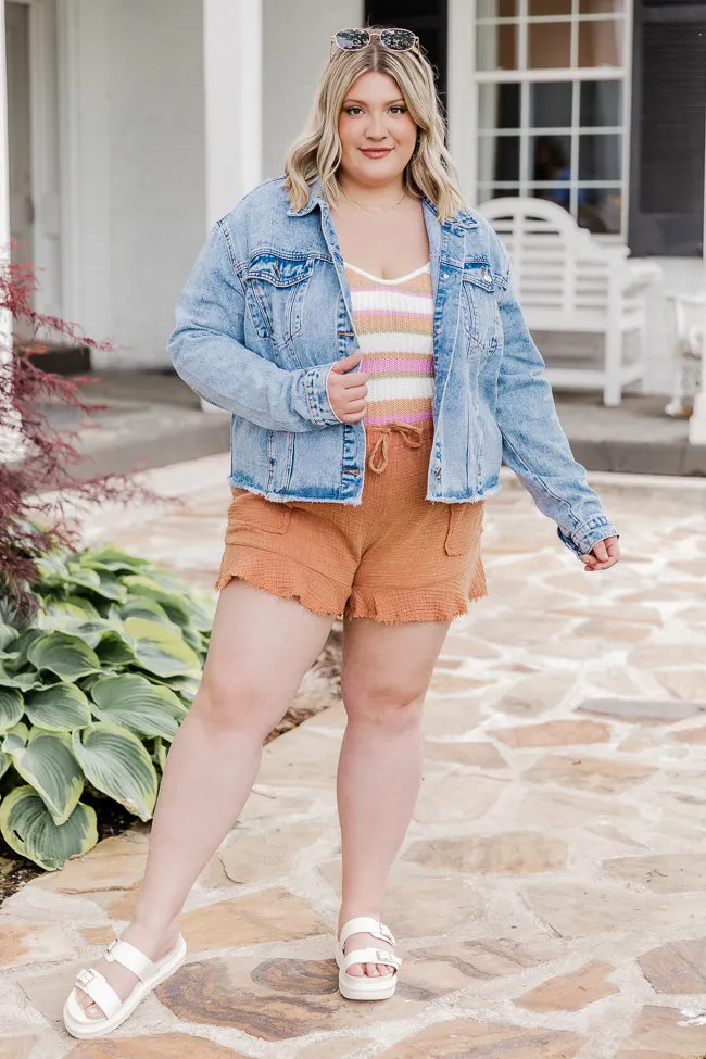 Born To Dream Light Wash Acid Wash Raw Hem Denim Jacket FINAL SALE sold by Pink Lily product image thumbnail 4