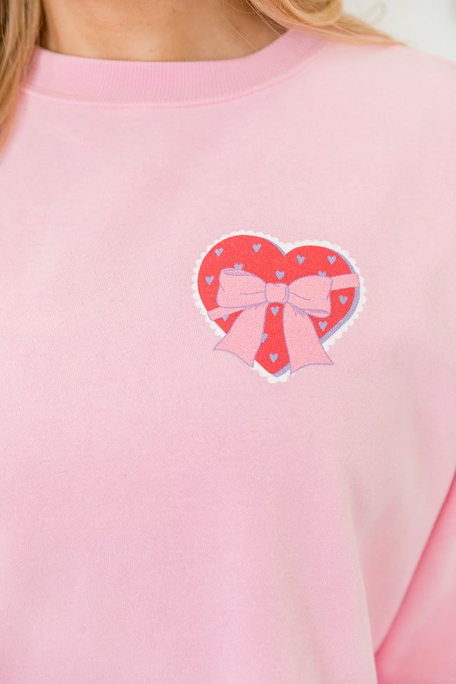 You're The Sweetest Thing Light Pink Overszied Graphic Sweatshirt sold by Pink Lily product image thumbnail 3