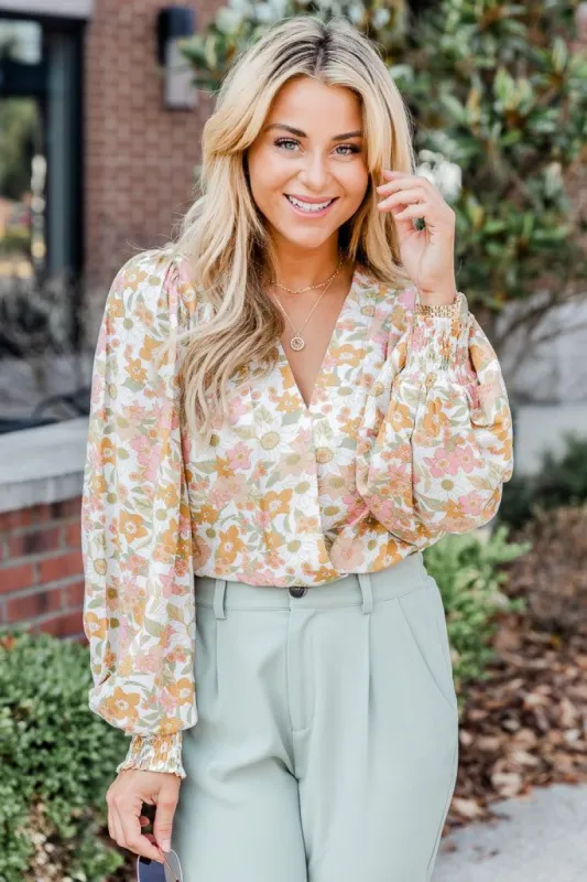 Having Mixed Feelings Multicolor Floral Long Sleeve Bodysuit sold by Pink Lily