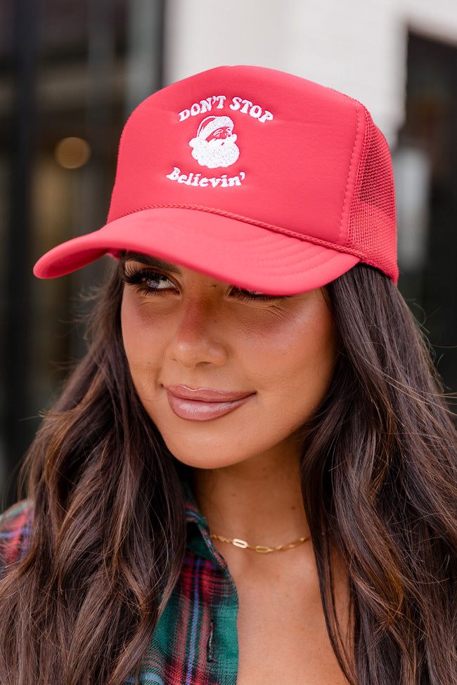 Dont Stop Believin Red Trucker Hat sold by Pink Lily product image thumbnail 2