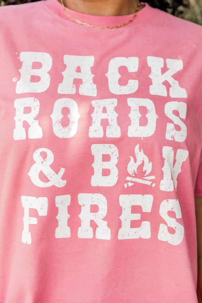 Back Roads and Bon Fires Brick Oversized Graphic Tee sold by Pink Lily product image thumbnail 3