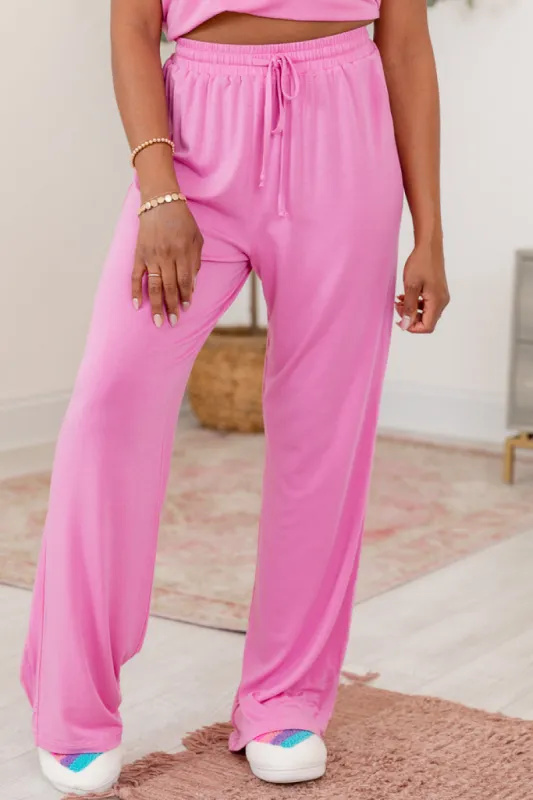 Over The Moon Pink Lyocell Lounge Pants sold by Pink Lily