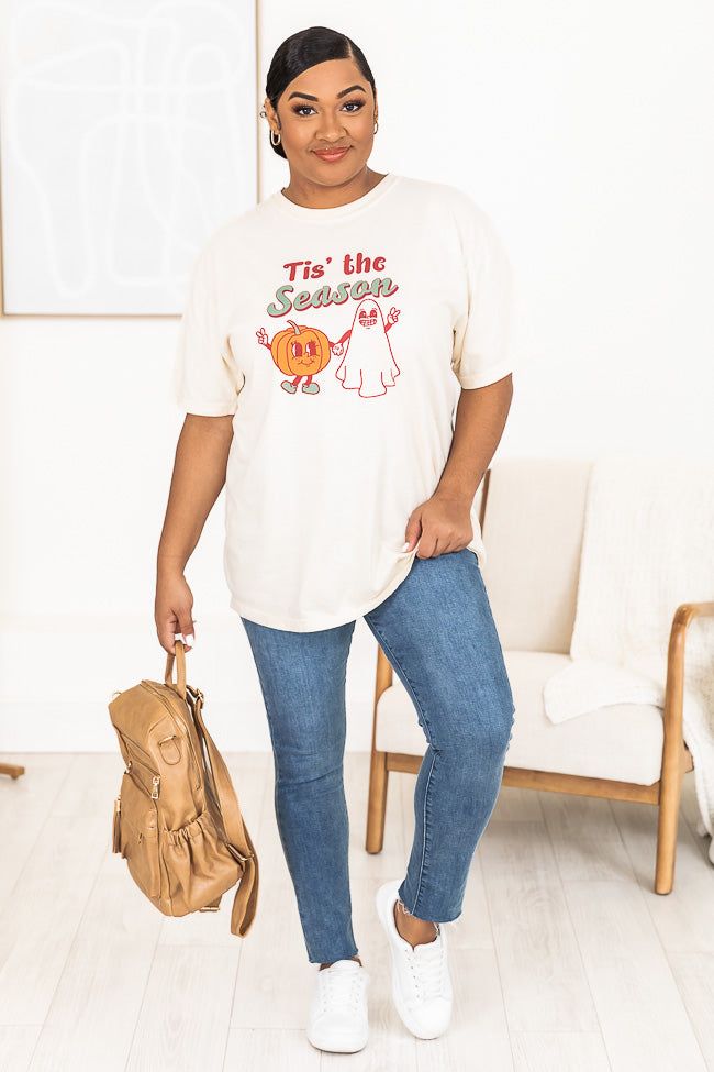 Tis The Season Retro Ivory Graphic Tee sold by Pink Lily