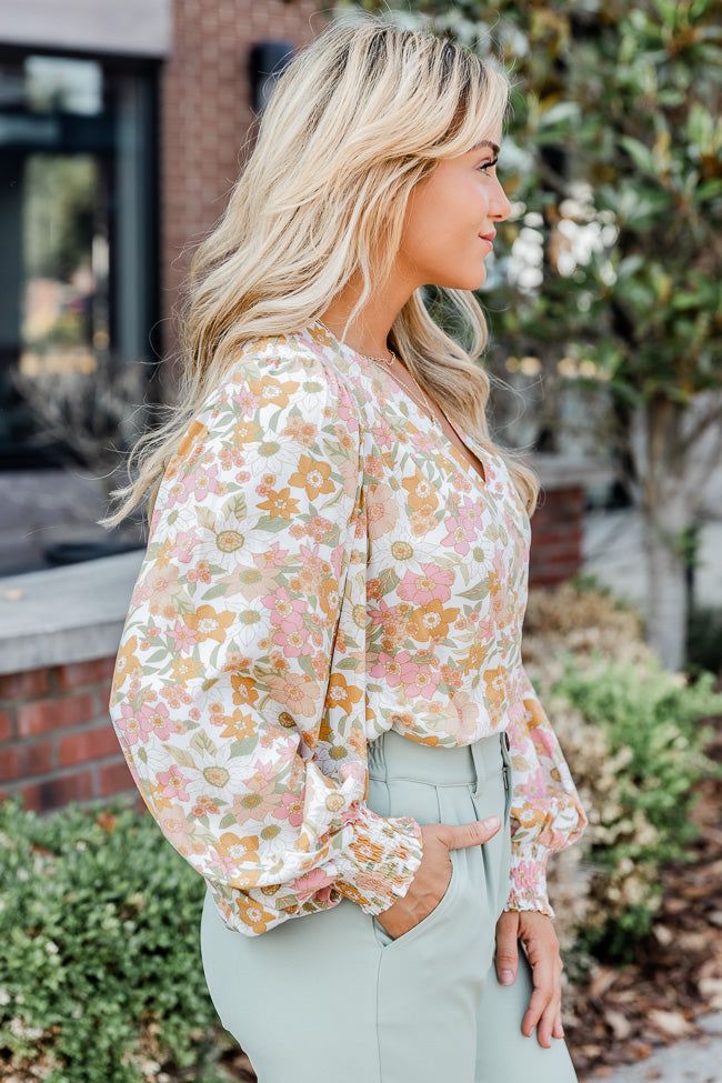 Having Mixed Feelings Multicolor Floral Long Sleeve Bodysuit sold by Pink Lily product image thumbnail 3