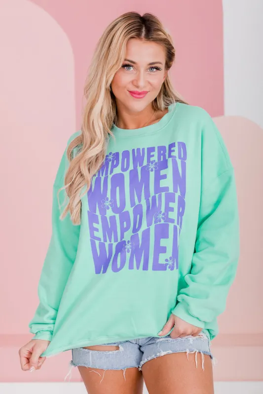 Empowered Women Empower Women Lime Oversized Graphic Sweatshirt sold by Pink Lily