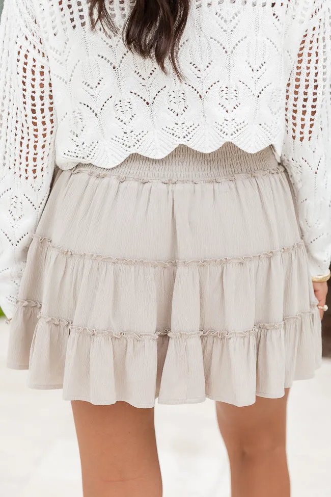 Through The Garden Taupe Solid Mini Skort FINAL SALE sold by Pink Lily product image thumbnail 5