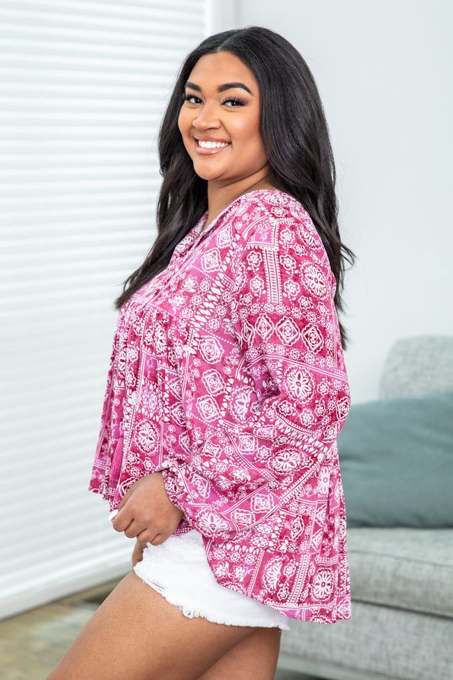 More To Love Pink Printed Blouse FINAL SALE sold by Pink Lily product image thumbnail 8