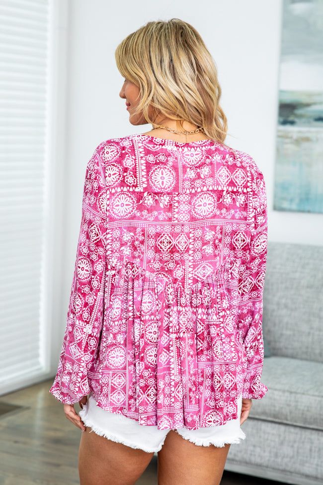 More To Love Pink Printed Blouse FINAL SALE sold by Pink Lily product image thumbnail 5