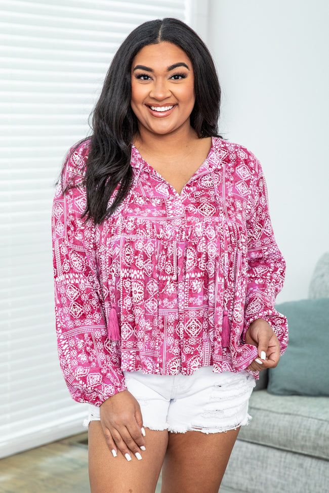 More To Love Pink Printed Blouse FINAL SALE sold by Pink Lily product image thumbnail 7