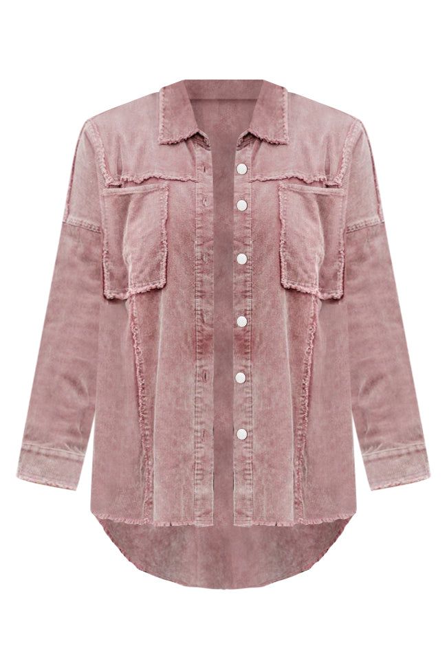 Never Know What Happens Brown Acid Washed Cord Shacket FINAL SALE sold by Pink Lily product image thumbnail 10