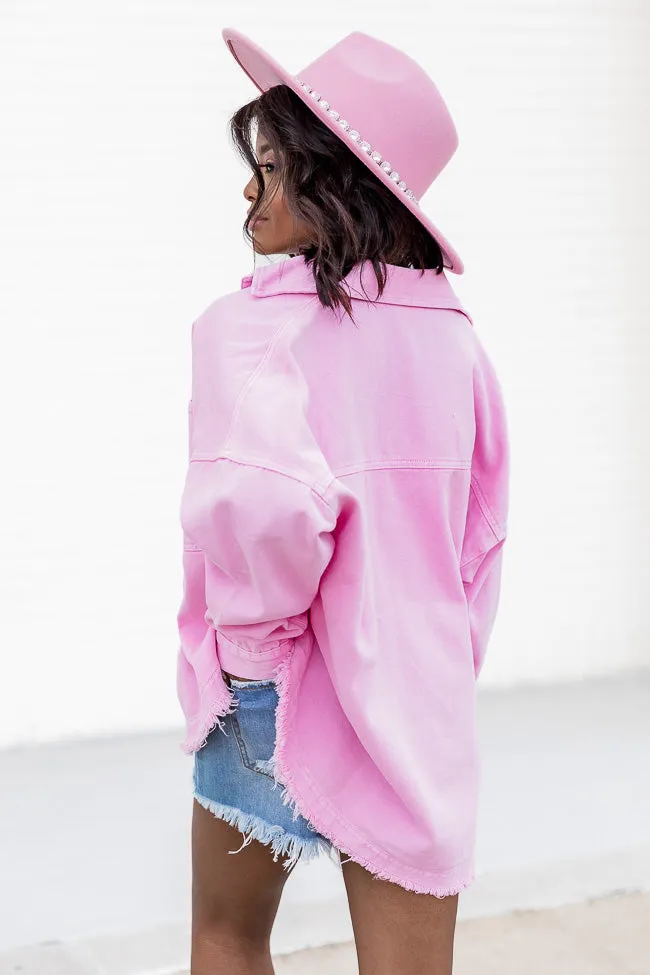 Two Fair Halves Pink Distressed Shacket FINAL SALE sold by Pink Lily product image thumbnail 4