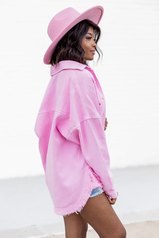 Two Fair Halves Pink Distressed Shacket FINAL SALE sold by Pink Lily product image thumbnail 3