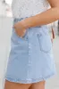 I've Been Thinking Light Wash Denim Paper Bag Waist Mini Skirt sold by Pink Lily