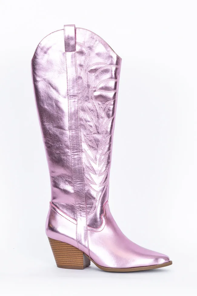 Shania Metallic Pink Cowboy Boot sold by Pink Lily product image thumbnail 4