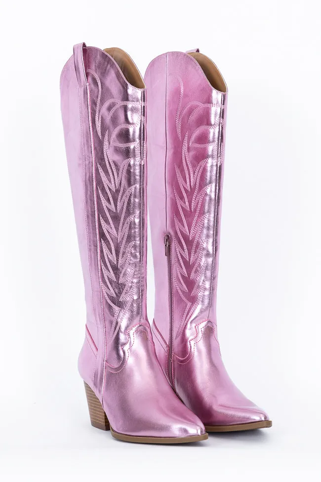 Shania Metallic Pink Cowboy Boot sold by Pink Lily product image thumbnail 2