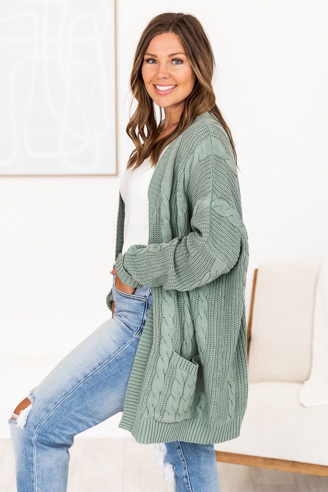 Won't Change My Heart Sage Cardigan sold by Pink Lily product image thumbnail 6