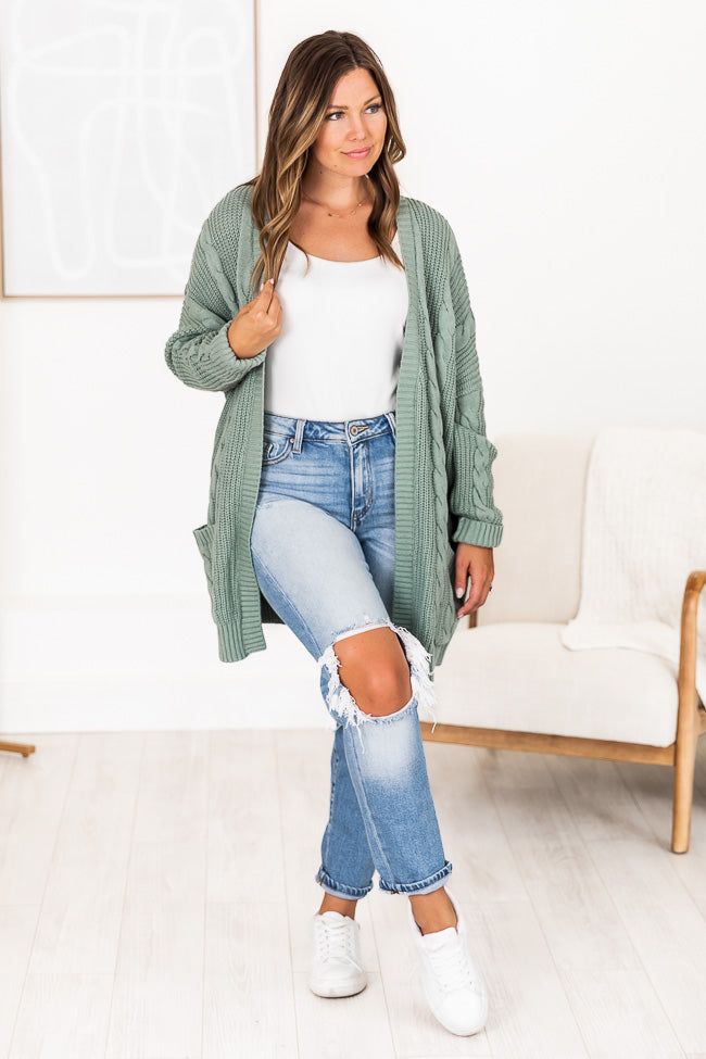 Won't Change My Heart Sage Cardigan sold by Pink Lily product image thumbnail 4