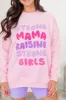 Strong Mama Raising Strong Girls Light Pink Oversized Graphic Sweatshirt sold by Pink Lily