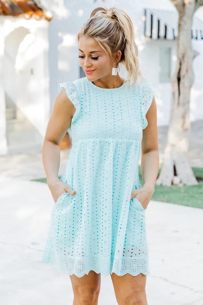 You Found My Heart Light Blue Round Neck Lace Romper Dress FINAL SALE sold by Pink Lily product image thumbnail 2