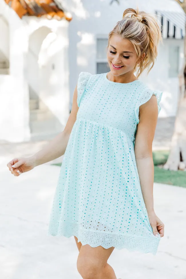 You Found My Heart Light Blue Round Neck Lace Romper Dress FINAL SALE sold by Pink Lily product image thumbnail 4