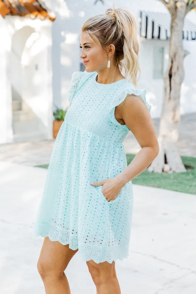 You Found My Heart Light Blue Round Neck Lace Romper Dress FINAL SALE sold by Pink Lily product image thumbnail 5
