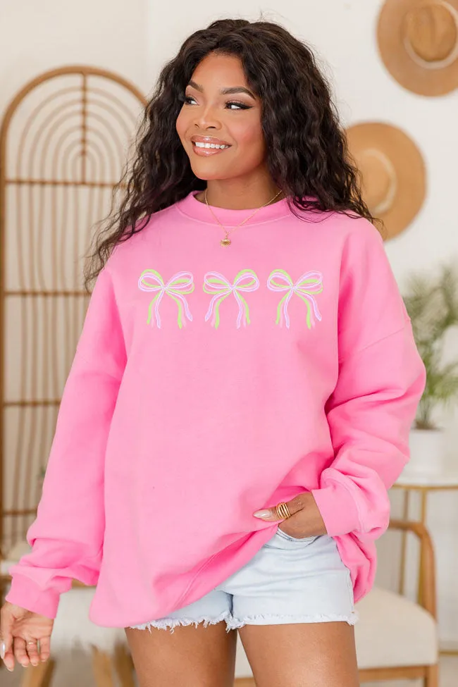 Bows Pink Graphic Sweatshirt SALE sold by Pink Lily