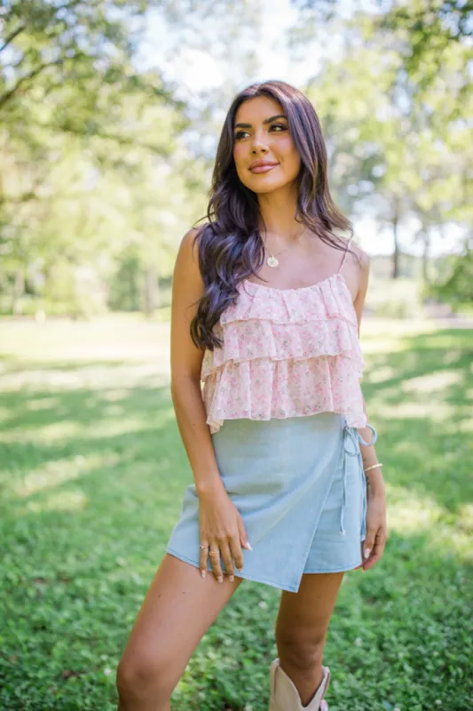 Been There Before Pink Floral Tiered Tank FINAL SALE sold by Pink Lily