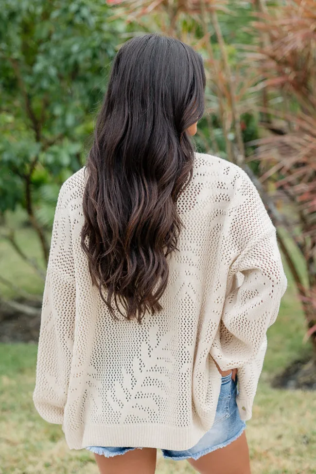 Botanic Bliss Beige Crochet Cardigan FINAL SALE sold by Pink Lily product image thumbnail 5