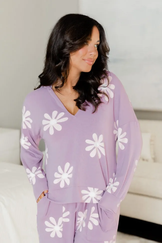Don't Let Me Down Purple Flower Lounge Top FINAL SALE sold by Pink Lily product image thumbnail 2