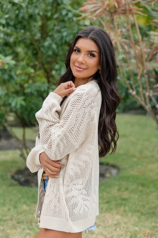 Botanic Bliss Beige Crochet Cardigan FINAL SALE sold by Pink Lily product image thumbnail 4
