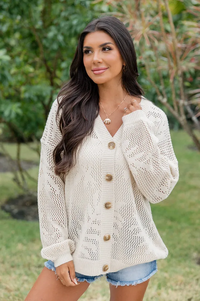 Botanic Bliss Beige Crochet Cardigan FINAL SALE sold by Pink Lily product image thumbnail 3
