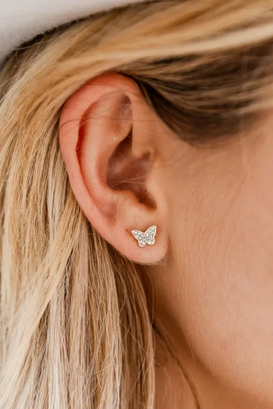 Make It Reality Gold Butterfly Stud FINAL SALE sold by Pink Lily