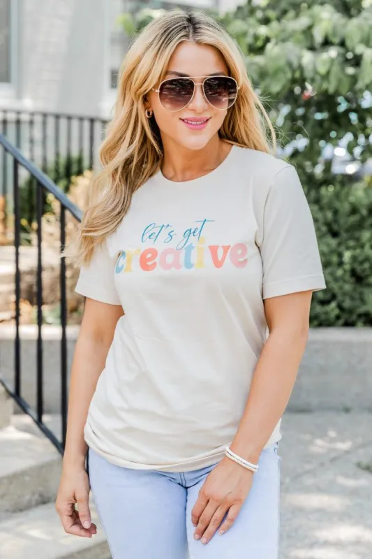 Lets Get Creative Soft Cream Graphic Tee sold by Pink Lily