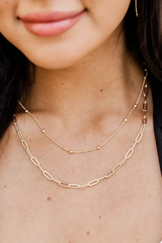 Love You Still Gold Link Layering Necklace sold by Pink Lily