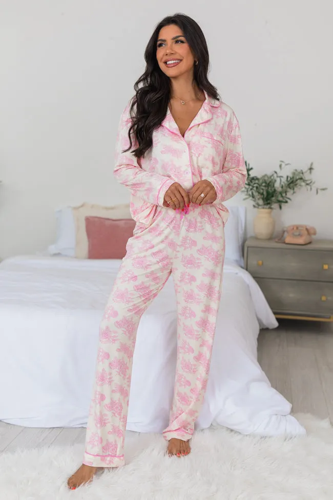 Under The Stars In Floral Fantasy Long Sleeve Bamboo Pajama Top FINAL SALE sold by Pink Lily product image thumbnail 3