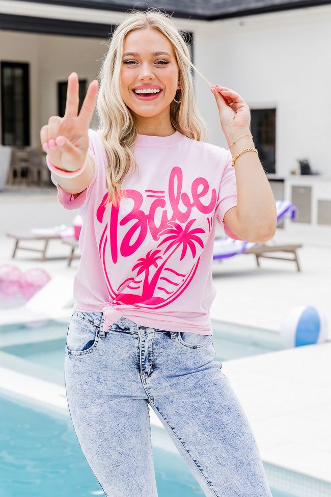 Babe Malibu Blossom Comfort Color Graphic Tee sold by Pink Lily