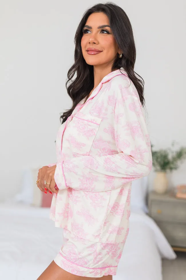 Under The Stars In Floral Fantasy Long Sleeve Bamboo Pajama Top FINAL SALE sold by Pink Lily product image thumbnail 4