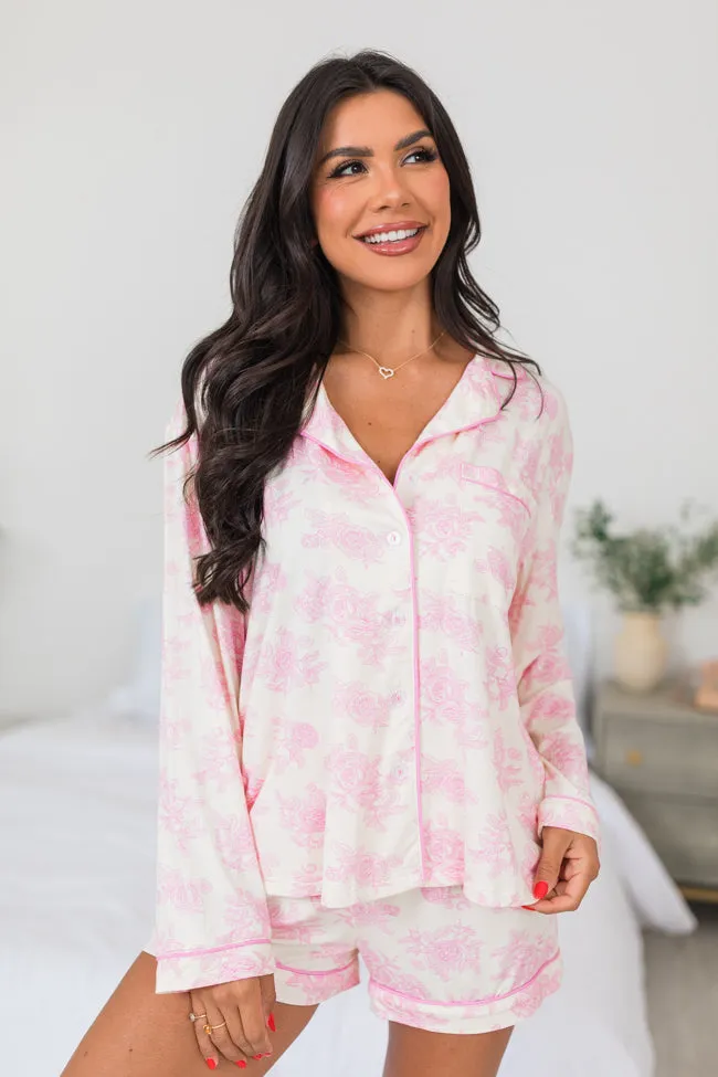 Under The Stars In Floral Fantasy Long Sleeve Bamboo Pajama Top FINAL SALE sold by Pink Lily