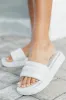 Sofia White Puff Platform Slides FINAL SALE sold by Pink Lily
