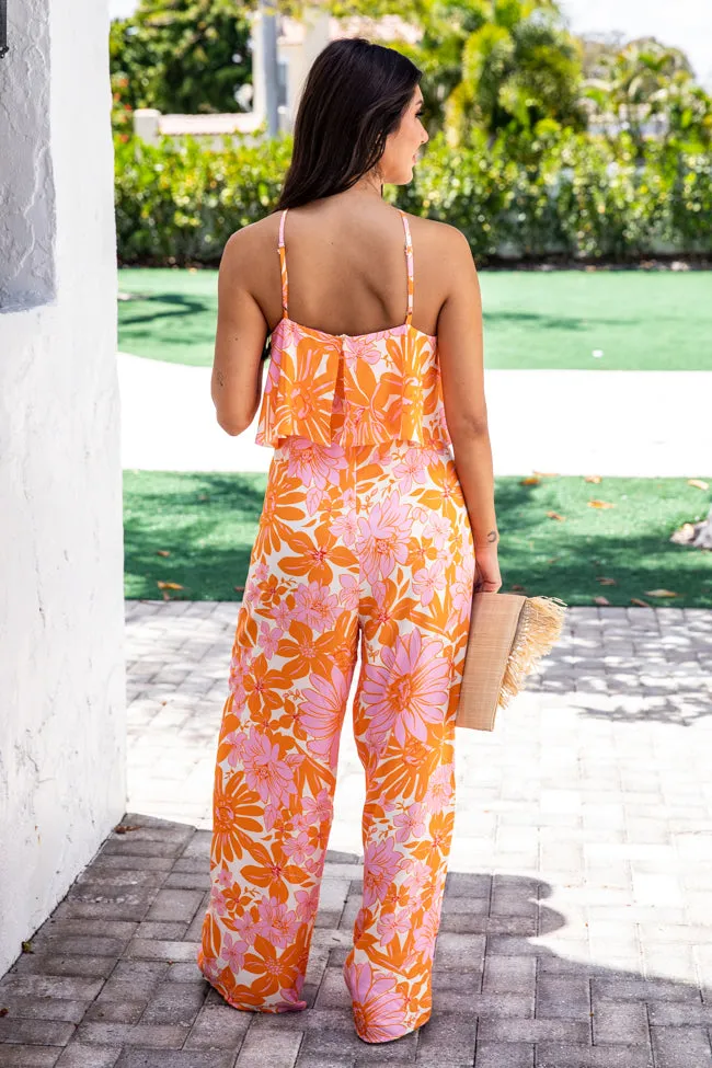 Know No Limits Pink and Orange Floral Halter Jumpsuit FINAL SALE sold by Pink Lily product image thumbnail 4