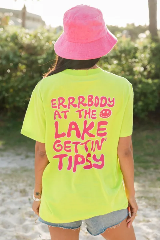 Errrbody At The Lake Neon Oversized Graphic Tee sold by Pink Lily