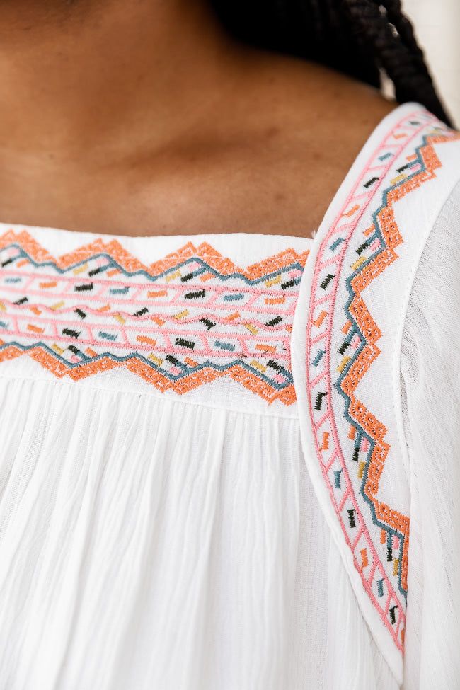 Fun And Done Ivory Embroidered Trim Blouse sold by Pink Lily product image thumbnail 3