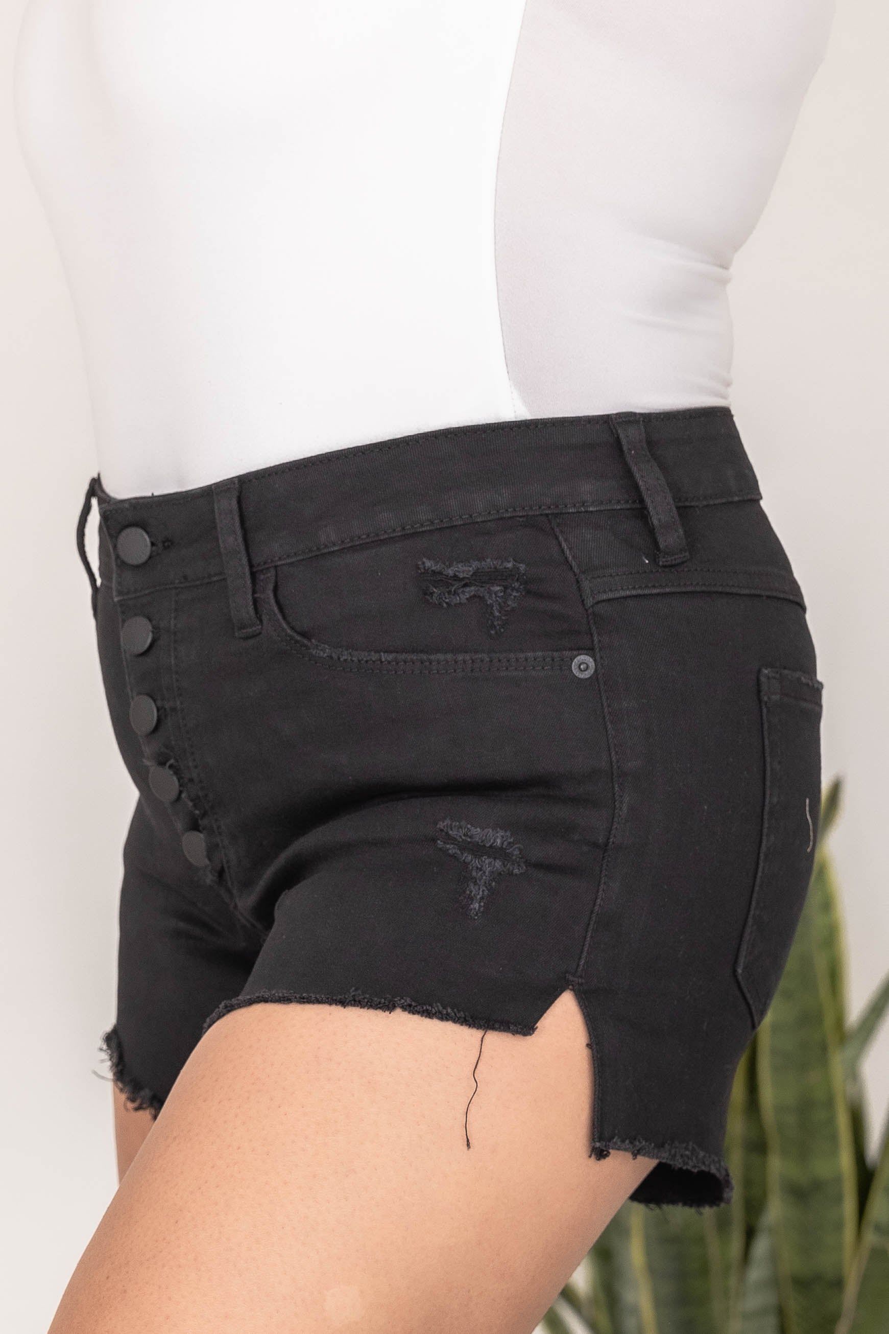 Days In The Sun Black Button Fly Denim Shorts FINAL SALE sold by Pink Lily product image thumbnail 7
