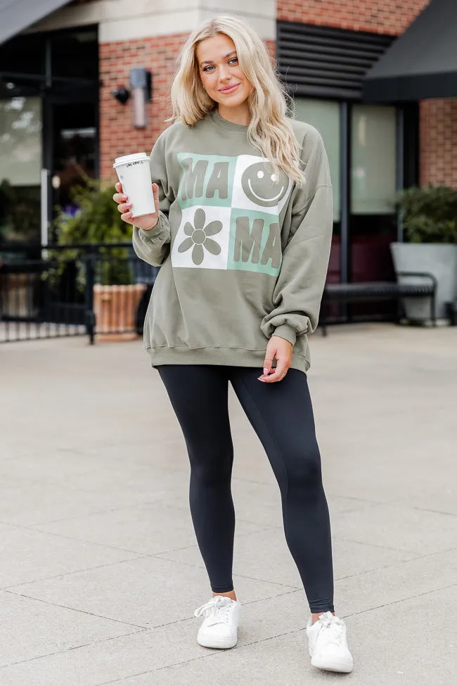 Mama Retro Olive Oversized Graphic Sweatshirt FINAL SALE sold by Pink Lily product image thumbnail 2